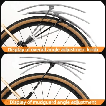 Rockbros 28210007001 Fahrradschutzblech, universal, verstellbar – Schwarz