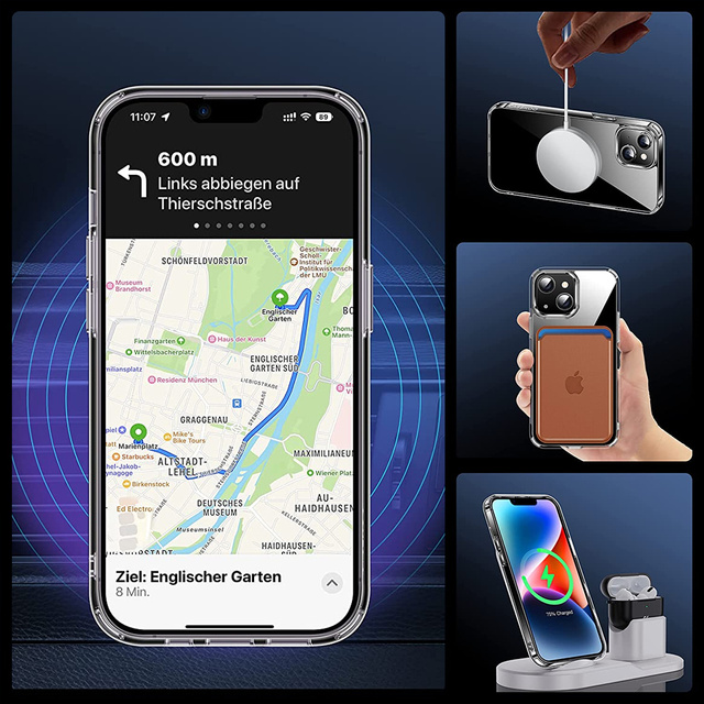 Etui ochronne na telefon Ultra Slim Mag obudowa do MagSafe case do Qi do Apple iPhone 13 Przezroczysty