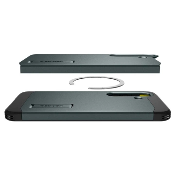 Etui für Samsung Galaxy S25 Abyss Green Spigen Tough Armor Mag MagSafe