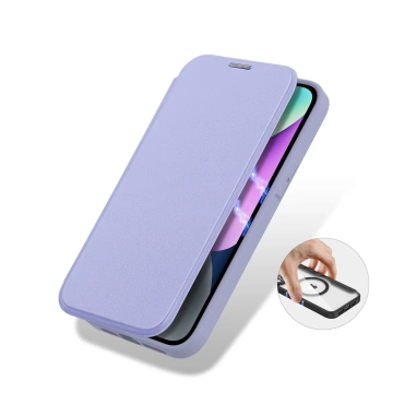 Dux Ducis Skin X Pro Case iPhone 14 Magnetic MagSafe Flip Case Lila