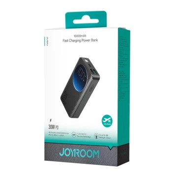 Joyroom JR-PBF01 Powerbank 10000 mAh 30 W PD + latarka + etui – czarny