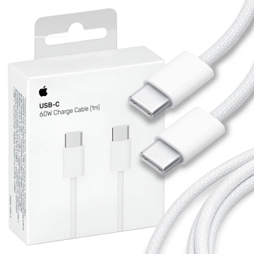 Kabel Apple USB-C do USB-C 1m, 60W, biały, trwały, oryginalny
