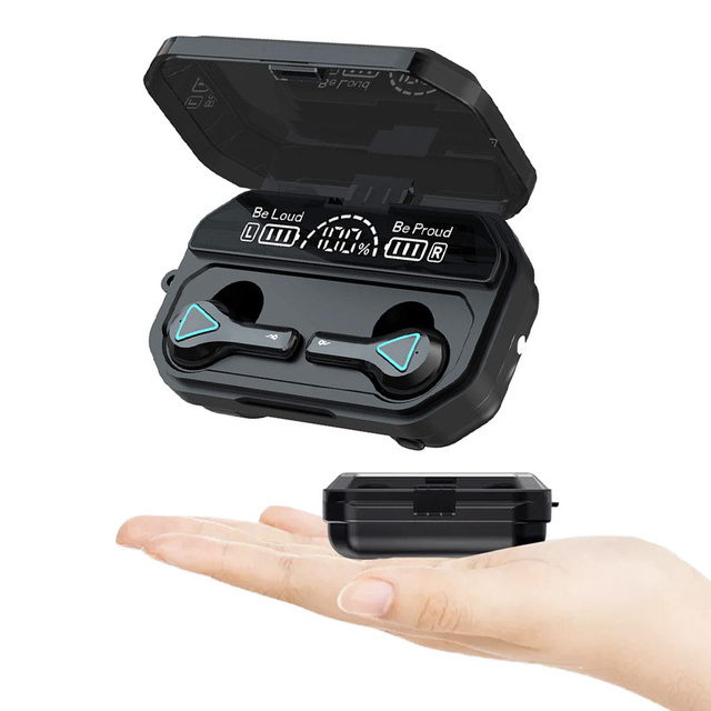 Słuchawki bezprzewodowe TWS Bluetooth 5.1 ze stacja ładującą Powerbank Czarne
