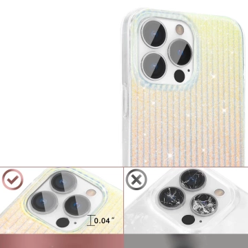 Kingxbar Travel Series Luxury Elegant Case für iPhone 13 Pro Blau / Orange (Wolken)