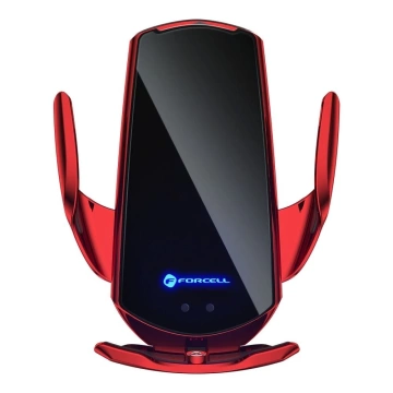 Autoladegerät Forcell HS1 Auto IR Qi 15W Induktion Rot