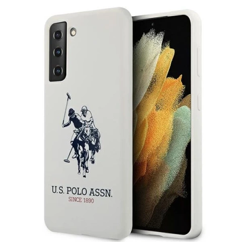 Etui na telefon US Polo Silicone Logo do Samsung Galaxy S21 biały/white