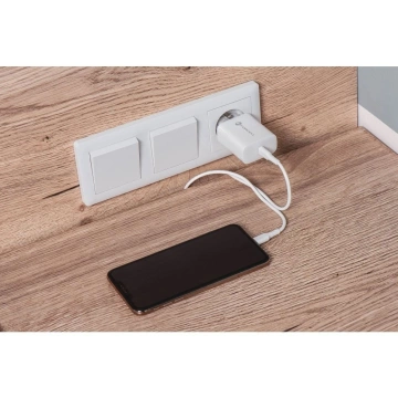 Forcell Schnellladegerät 25W PD QC 4.0 USB-C USB C auf USB C Kabel Weiß