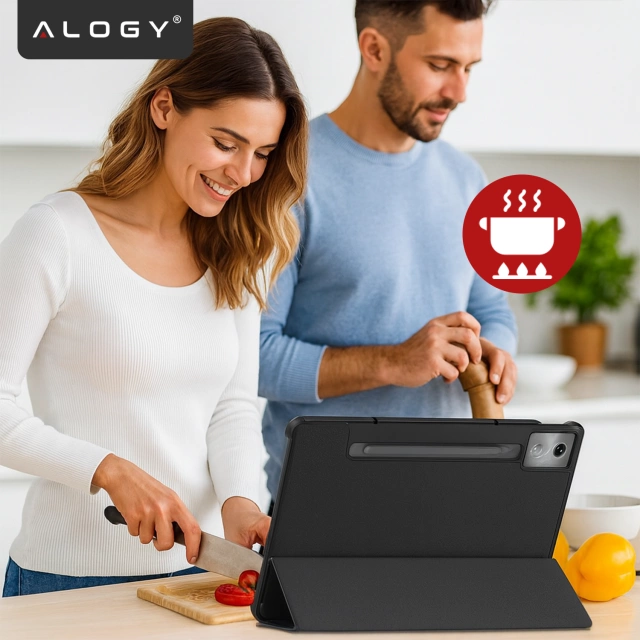 Etui do Lenovo IdeaTab Pro / Pro MT 12.7" TB-373, Ochronne z Klapką i Miejscem na Rysik, Składana Okładka Bumper, Alogy BookGuard™ – Czarne
