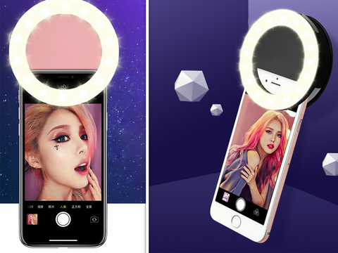Lampka Selfie Ring Light LED pierścieniowa RK-14 niebieska