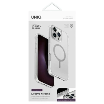 Etui UNIQ LifePro Xtreme do iPhone 16 Pro Max 6.9" Magclick Charging Przezroczysty/Frost Clear