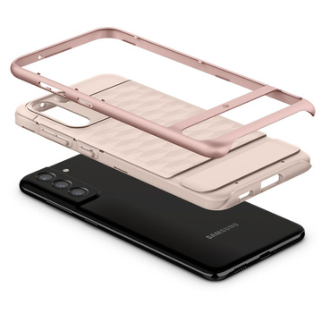 Eingebaut in Spigen Caseology Parallax für Samsung Galaxy S21 FE Indi Pink