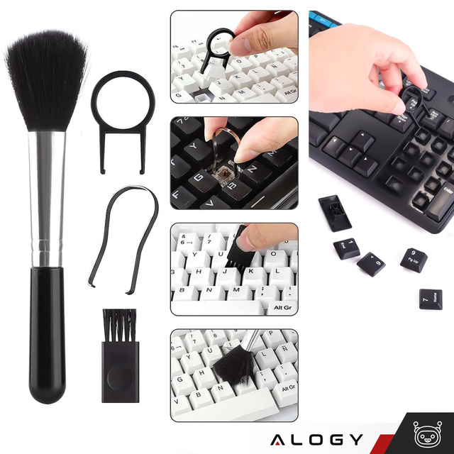 Zestaw do czyszczenia klawiatury telefonu słuchawek 18w1 Wielofunkcyjny Szczotka Klucz do SIM Czyścik Alogy Set