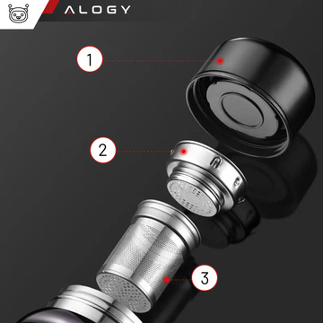 Thermosflasche Thermoflasche 800 ml für Kaffee Tee Yerba Mate LED-Siebschnur Alogy-Display Schwarz