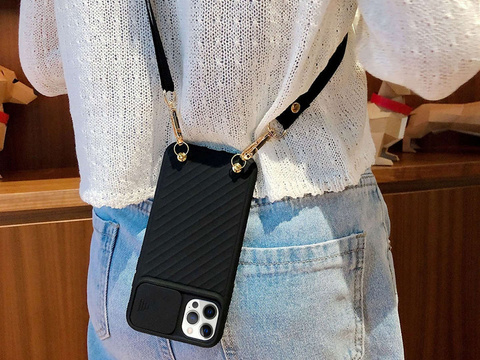 CrossBody Alogy Schutzhülle mit Schultergurt für iPhone 12 Pro Max Schwarz