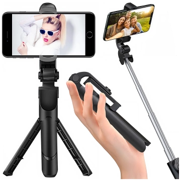 Selfie-Stick-Stativ Stativ-Telefonhalter Alogy Tripod Selfie-Stick Bluetooth 360-Fernbedienung Schwarz
