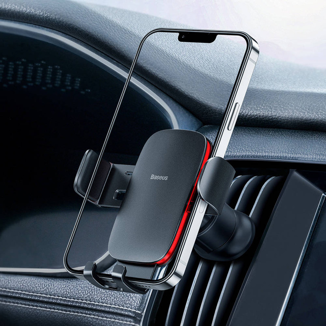 Uchwyt samochodowy do auta Baseus Metal Age II na telefon do kratki Czarny