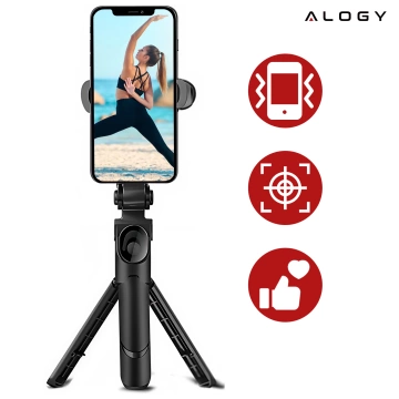 Selfie-Stick-Stativ Stativ-Telefonhalter Alogy Tripod Selfie-Stick Bluetooth 360-Fernbedienung Schwarz