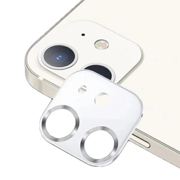Osłona obiektywu USAMS Camera Lens Glass do iPhone 12 metal BH703JTT02 (US-BH703) biały/white 
