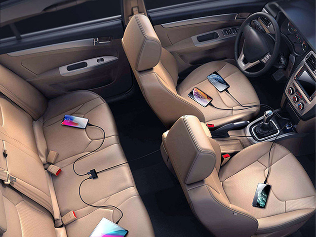 Ładowarka samochodowa JOYROOM rozdzielacz 5x USB 1.5m 6.2A