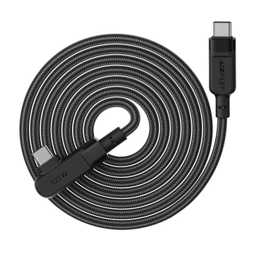 Acefast abgewinkeltes Kabel USB Typ C - USB Typ C 2m, 100W (20V / 5A) schwarz (C5-03 Black)