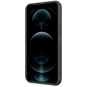 Nillkin Cyclops Case Strapazierfähige Hülle mit Kameraabdeckung und faltbarem Ständer für iPhone 13 Pro Max in Schwarz
