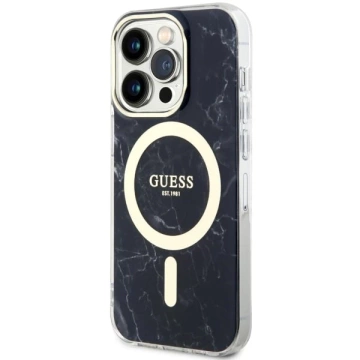 Etui für Telefon Guess GUHMP14XPCUMAK für Apple iPhone 14 Pro Max 6,7" Czarny/Black Hardcase Marble MagSafe