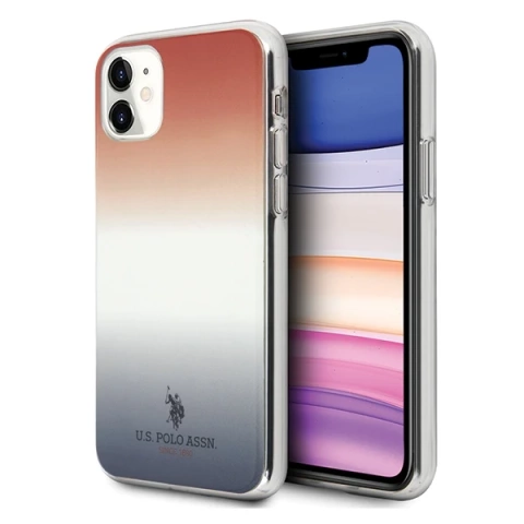 Etui na telefon US Polo Gradient Pattern Collection iPhone 11 czerwono-niebieski/blue&red