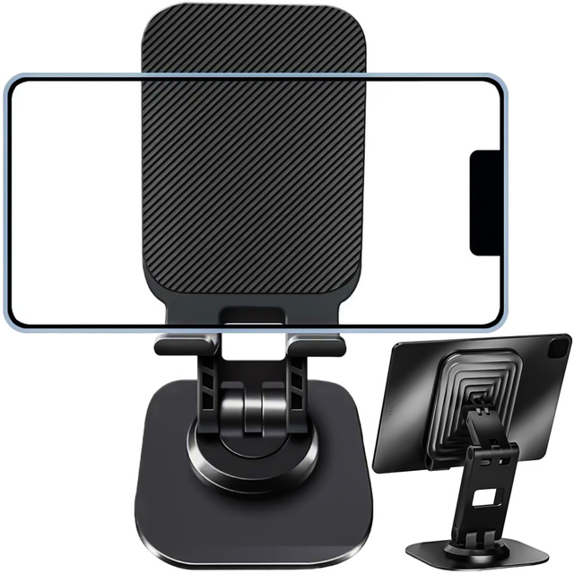 Uchwyt na telefon tablet stojak podstawka składany regulowany aluminiowy na biurko 4-12.9" 360 Alogy Czarny