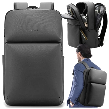 Bange wasserdichter Rucksack für 15,6-Zoll-Laptop, Stadtreisender, 45 x 30 x 16 cm, für Arbeit, Flugzeug, Herren, Damen, mit USB-Anschluss Schwarz