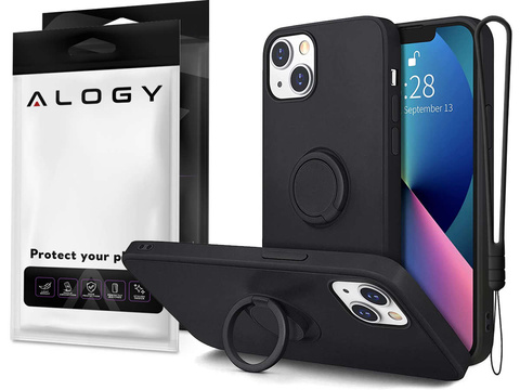 Ring Ultra Slim Alogy Silikonhülle für Apple iPhone 13 Mini Schwarz Glas
