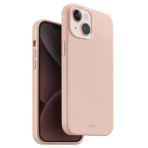 Etui do iPhone 15 UNIQ Lino Hue MagSafe Różowe