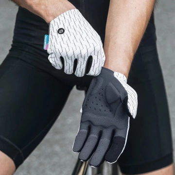 Rękawiczki rowerowe Rockbros XL pełne letnie oddychające biało-czarne