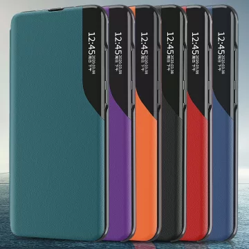 Eco Leather View Case elegante Hülle mit Flipcover und Standfunktion für Samsung Galaxy M33 5G schwarz