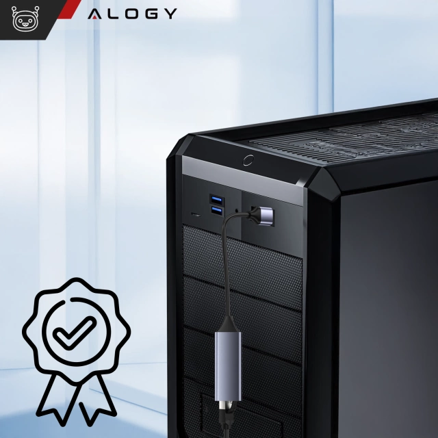 Przejściówka USB do Ethernet Adapter Alogy karta sieciowa LAN RJ45 GIGABIT 1000MBPS Czarna