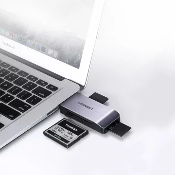 UGREEN SD / micro SD / CF / MS Kartenleser für USB 3.0 grau (50541)