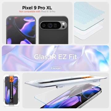 Spigen Glas.Tr „EZ FIT“ gehärtetes Glas 2er-Pack für Google Pixel 9 Pro XL, klar