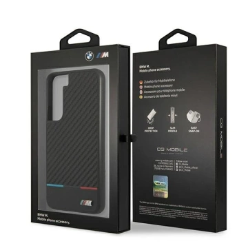 BMW BMHCS22SPUCARTCBK Handyhülle für Samsung Galaxy S22 S901 schwarz/schwarz M Collection Triangles