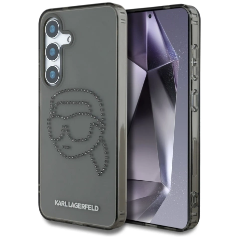 Etui Karl Lagerfeld Rhinestones Karl Head Logo do Samsung Galaxy S25 Czarny