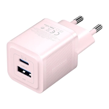 Vention FEQP0-EU USB-C USB-A GaN 30W Wandladegerät Rosa