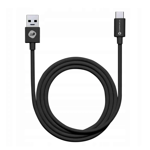 Kabel USB-A do USB-C Forcell 3.0 QC 3A 1m TPE Szybki Tuba Czarny