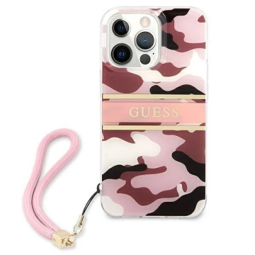 Guess GUHCP13XKCABPI iPhone 13 Pro Max 6,7" różowy/pink Hardcase Camo Strap Collection