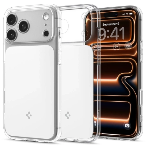 Etui do iPhone 17 Pro Spigen Ultra Hybrid ”T” Mag MagSafe Glossy White