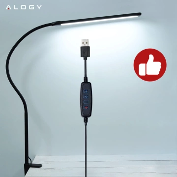 Lampka biurkowa LED Alogy LED lamp oświetlenie z elastycznym ramieniem do biurka ramy łóżka