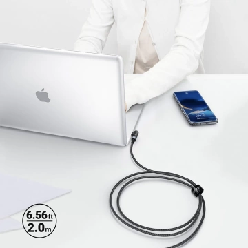 Acefast abgewinkeltes Kabel USB Typ C - USB Typ C 2m, 100W (20V / 5A) schwarz (C5-03 Black)