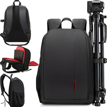 Fotorucksack, wasserdichte Hülle für Kamera, Fotoausrüstung, Laptop 15,6 groß 44x30x19 Schwarz und Rot