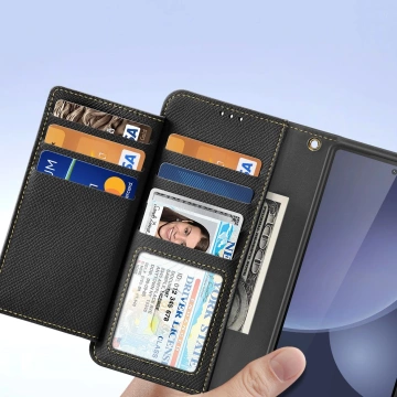 Samsung Galaxy S25 Ultra Dux Ducis Lava Lederhülle Schwarz
