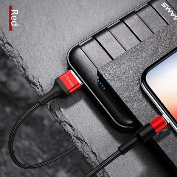 USAMS Geflochtenes Kabel U5 2A blitzrot/rot 1,2m SJ220IP02 (US-SJ220)