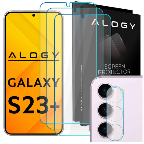 Alogy Glass Pack 3x Szkło hartowane na ekran 9h + Szkło na obiektyw do Samsung Galaxy S23+ Plus zestaw szkieł