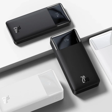 Powerbank mit Schnellladung Baseus Bipow 10000mAh 20W weiß (Overseas Edition) USB-A - Micro USB Kabel 0,25m weiß (PPBD050502)