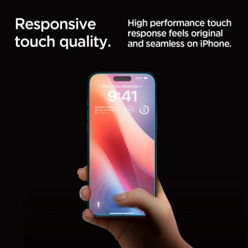 Spigen Glas.tr „ez Fit“ Sichtschutzglas 2er-Pack für iPhone 16 Pro Privatsphäre